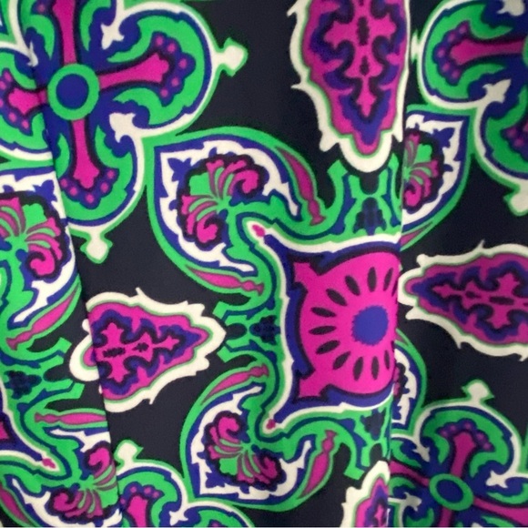 Jude Connally Michelle geometric purple and green collared dress - Picture 5 of 7